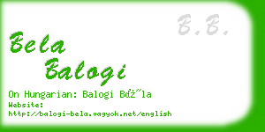 bela balogi business card